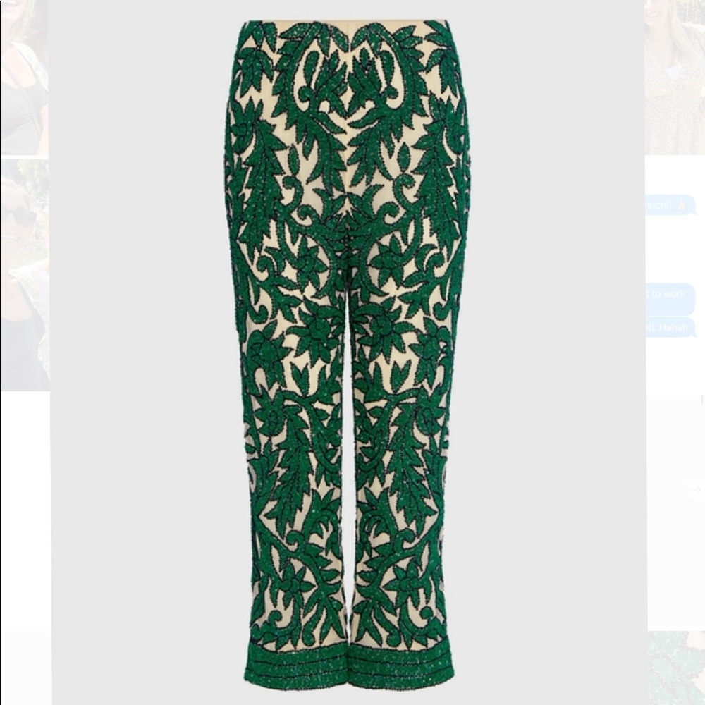 Ganni colby sequin pants, palm print, size 2